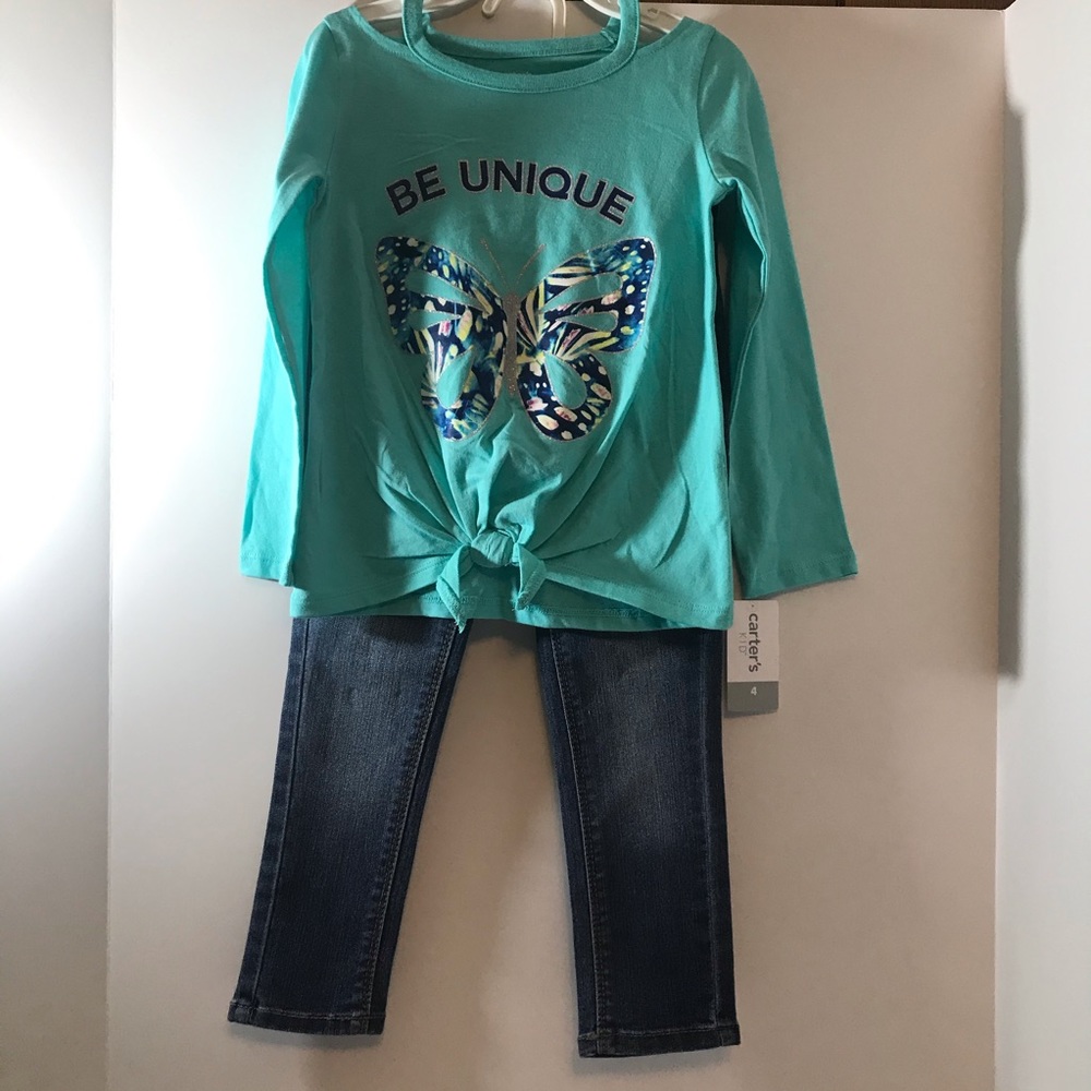 Girls jegging and long sleeve tee size 4